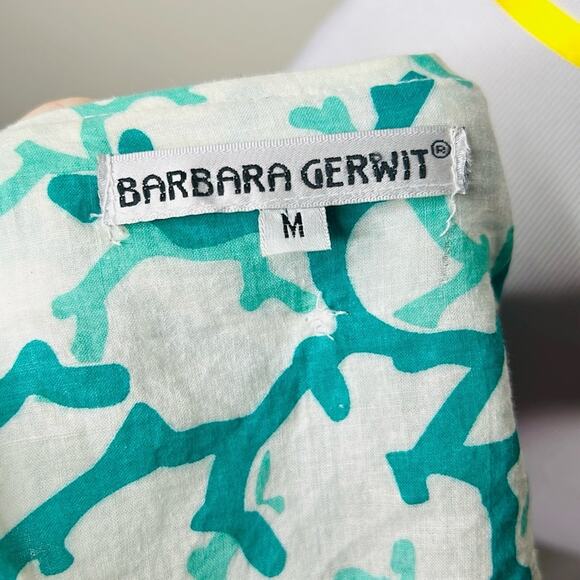 Barbara Gerwit White and Teal Beaded Cover Up Tunic - Picture 7 of 7